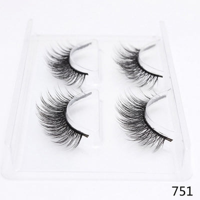2 Pairs Thick False Eyelashes