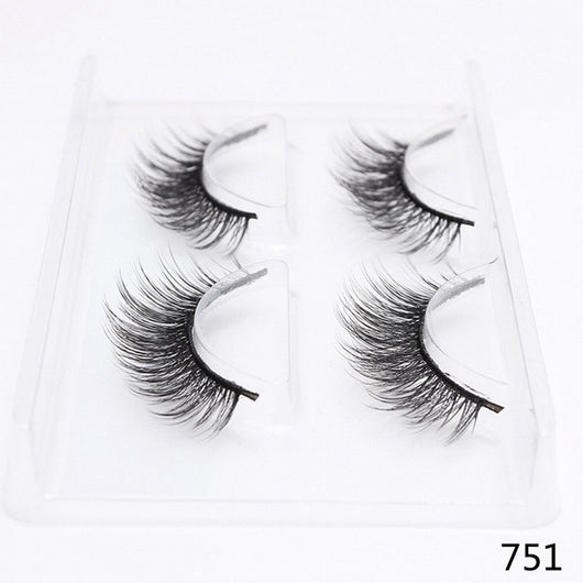 2 Pairs Thick False Eyelashes