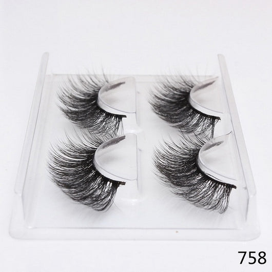 2 Pairs Thick False Eyelashes