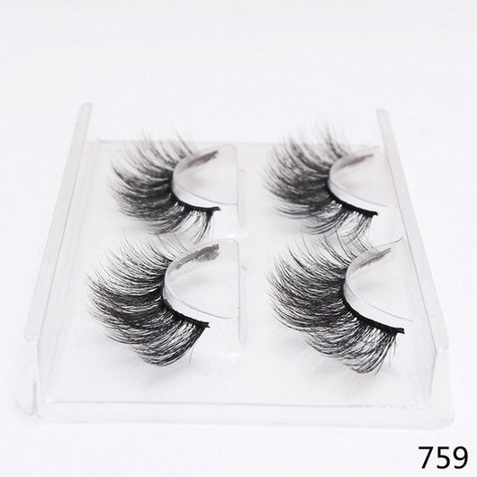 2 Pairs Thick False Eyelashes
