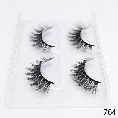 2 Pairs Thick False Eyelashes