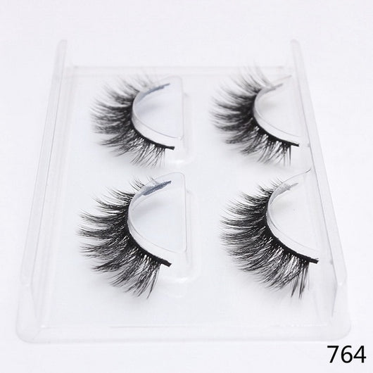 2 Pairs Thick False Eyelashes
