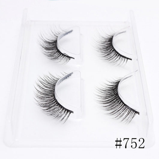 2 Pairs Thick False Eyelashes