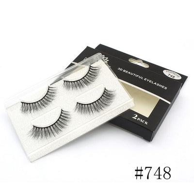 2 Pairs Thick False Eyelashes