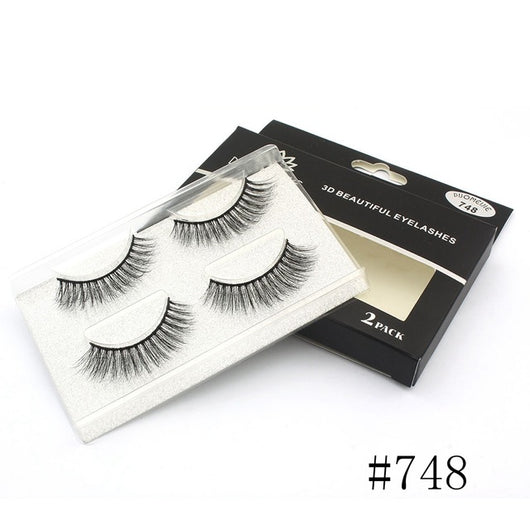 2 Pairs Thick False Eyelashes