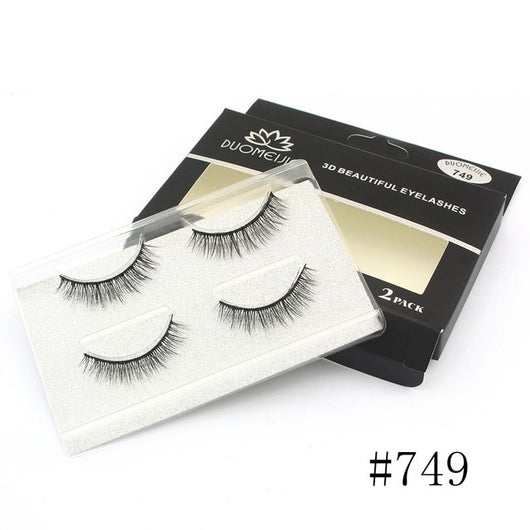 2 Pairs Thick False Eyelashes