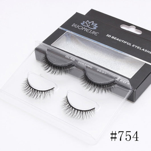 2 Pairs Thick False Eyelashes
