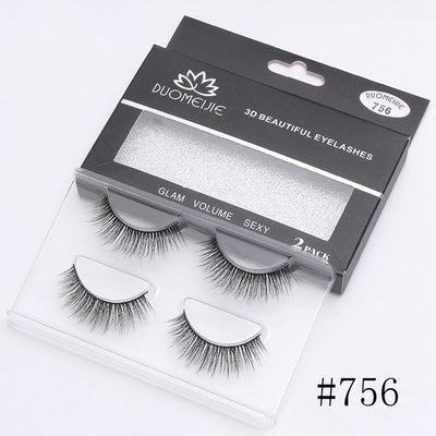 2 Pairs Thick False Eyelashes