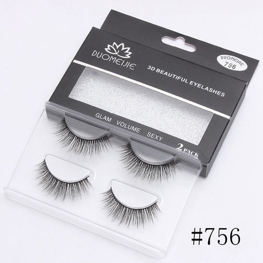 2 Pairs Thick False Eyelashes
