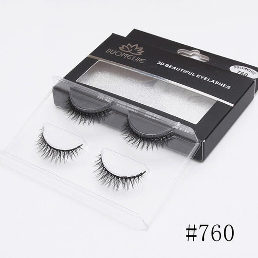 2 Pairs Thick False Eyelashes
