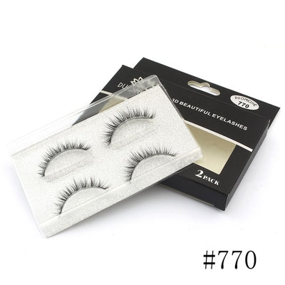 2 Pairs Thick False Eyelashes