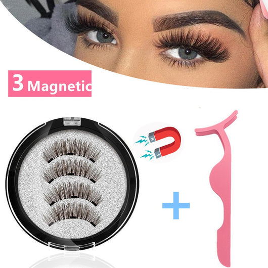 Magnetic eyelashes with 3 magnets