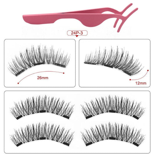 Magnetic eyelashes with 3 magnets