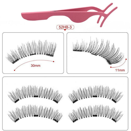 Magnetic eyelashes with 3 magnets