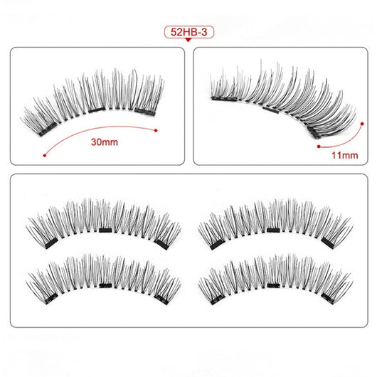 Magnetic eyelashes with 3 magnets