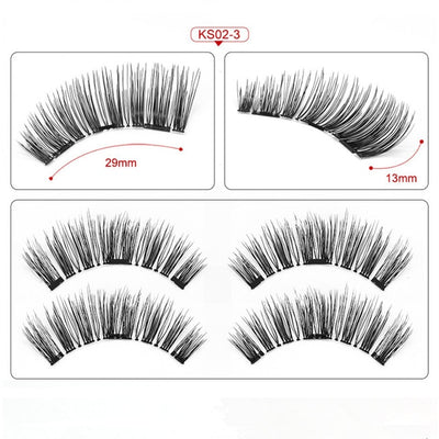 Magnetic eyelashes with 3 magnets