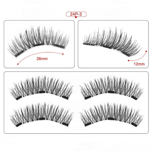 Magnetic eyelashes with 3 magnets
